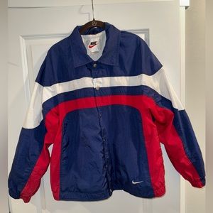 Men’s Nike Windbreaker Jacket Size Medium Blue/Red/White VTG